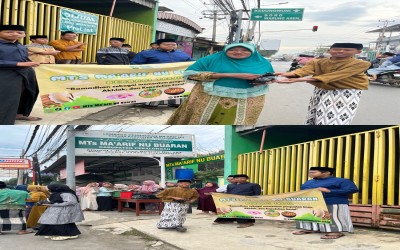 Ramadhan Penuh Berkah, MTs Ma’arif NU Buaran Berbagi Takjil